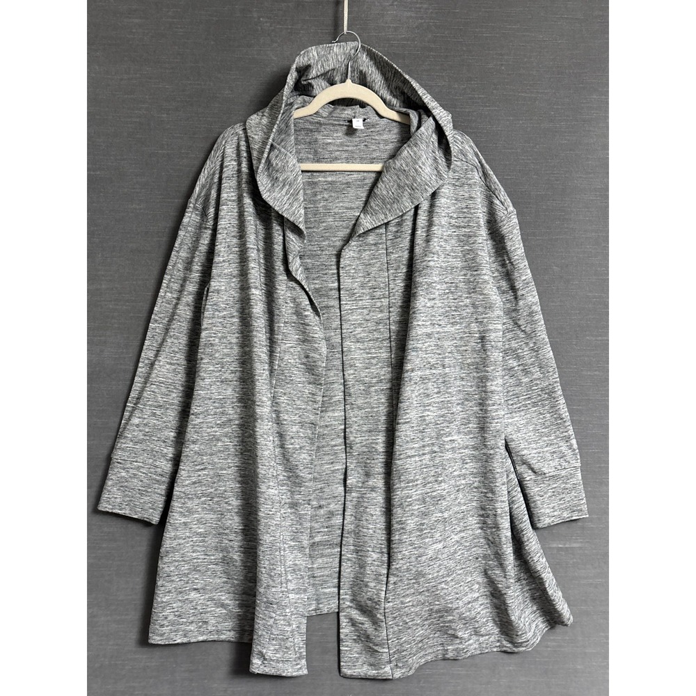 Daily Ritual Cardigan XXL‎ Gray Heathered Hooded Sweater Pockets  Athleisure
